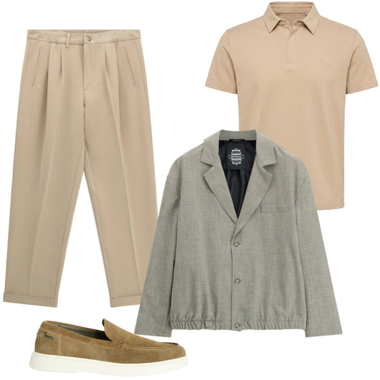 Outfit uomo - Total look #2477488. Stile Trendy per Tutti i giorni. Abbinamento con polo, scarpe stringate, pantaloni, giacche.