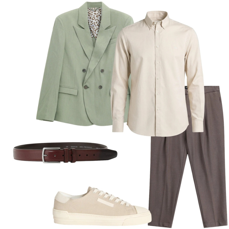 Outfit uomo - Total look #2477503. Stile Business/Elegante per Ufficio. Abbinamento con sneakers, camicie, cinture, pantaloni, giacche.
