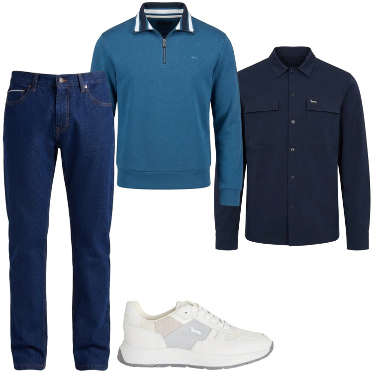 Outfit uomo - Total look #2477513. Stile Trendy per Tutti i giorni. Abbinamento con felpe, cappotti, sneakers, jeans.