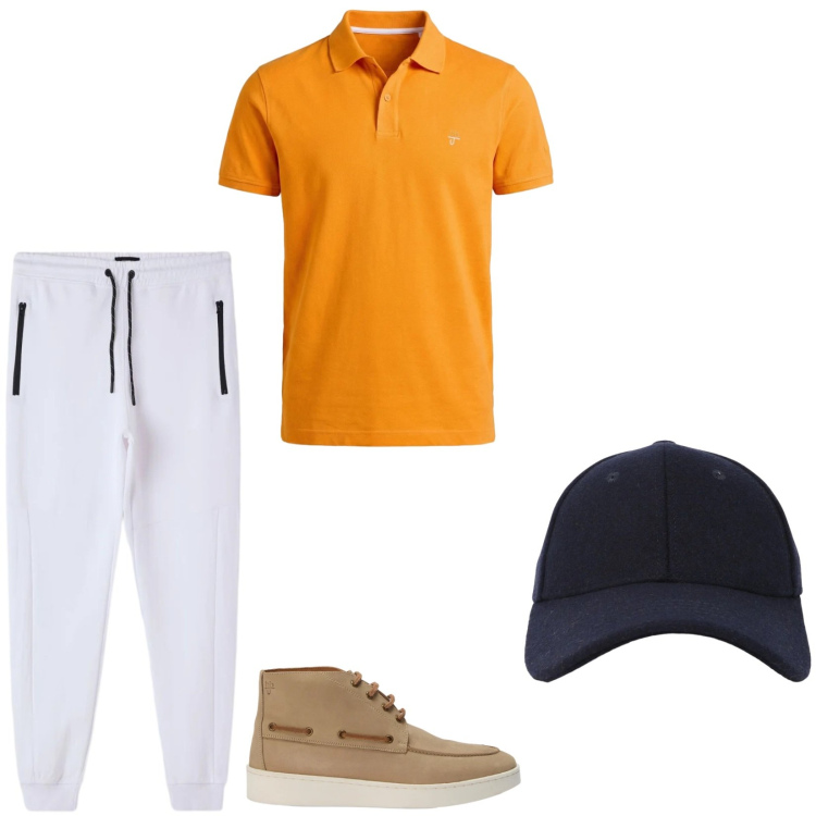 Outfit uomo - Total look #2477519. Stile Urban per Tutti i giorni. Abbinamento con stivali e stivaletti, polo, pantaloni, cappelli con visiera.