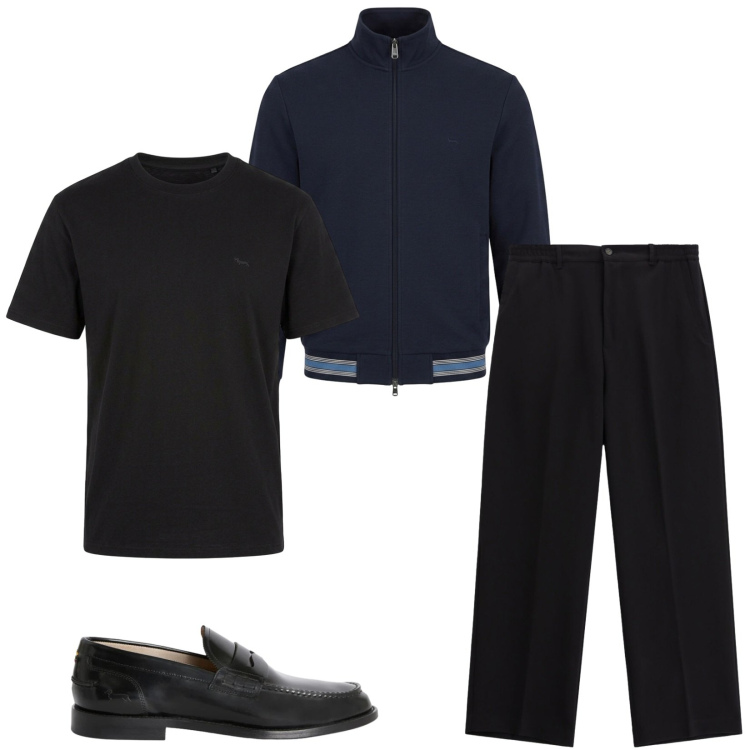 Outfit uomo - Total look #2477527. Stile Trendy per Ufficio. Abbinamento con felpe, t-shirt, scarpe stringate, pantaloni.
