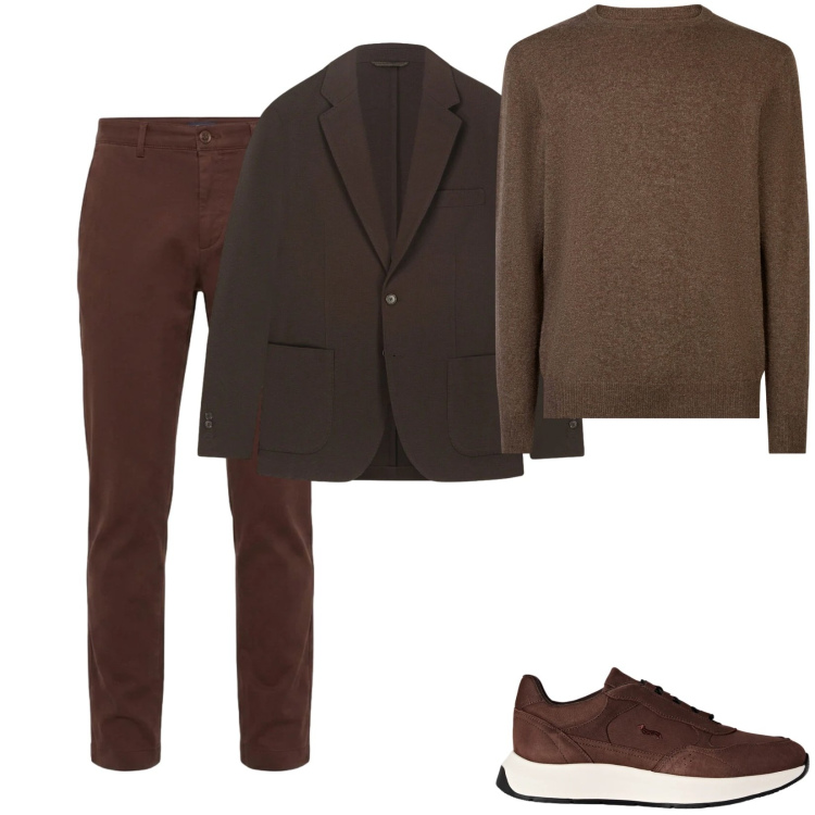 Outfit uomo - Total look #2477534. Stile Business/Elegante per Ufficio. Abbinamento con pantaloni, sneakers, maglieria, giacche.