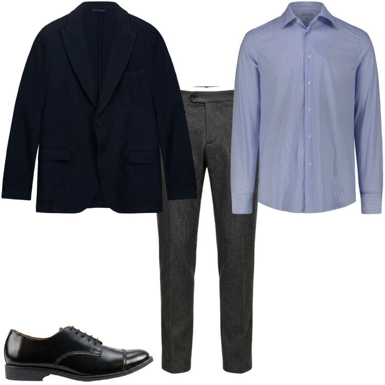 Outfit uomo - Total look #2477547. Stile Business/Elegante per Serata speciale. Abbinamento con pantaloni, giacche, scarpe stringate, camicie.