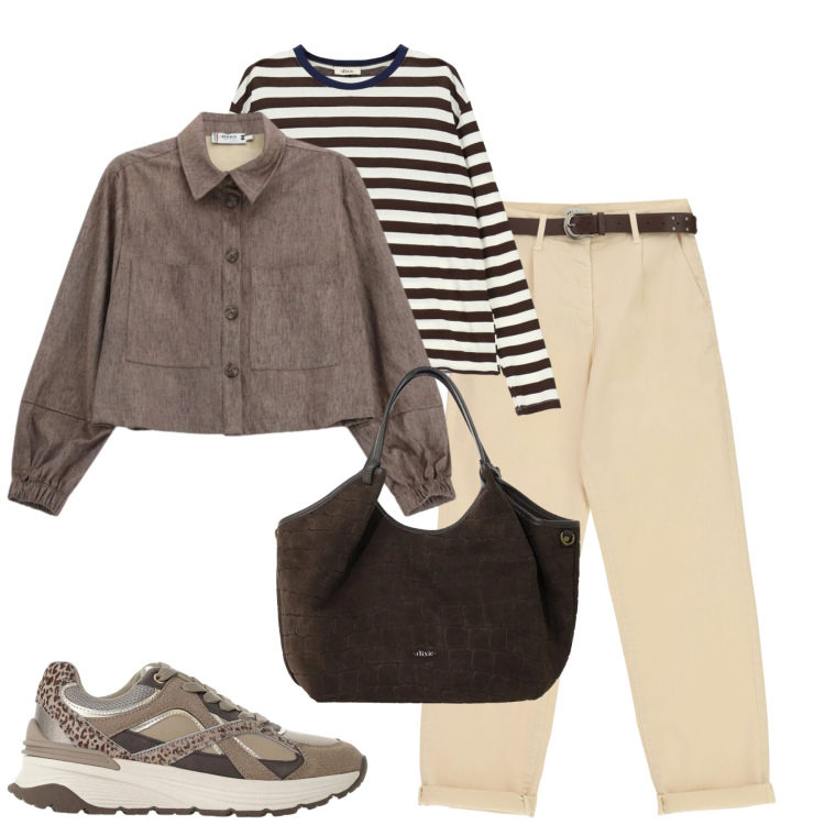 Outfit donna - City. Stile Casual chic per Tutti i giorni. Abbinamento con sneakers, cappotti, pantaloni, borse a spalla, t-shirt.