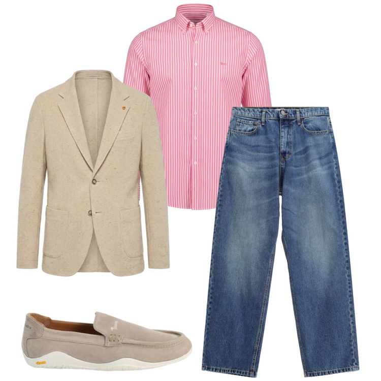 Outfit uomo - Total look #2477623. Stile Trendy per Serata speciale. Abbinamento con camicie, giacche, scarpe stringate, jeans.