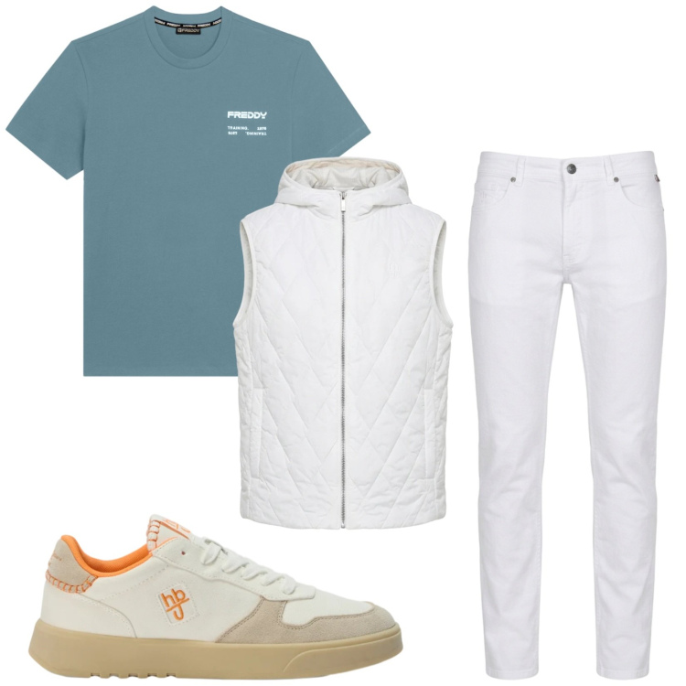 Outfit uomo - Total look #2477625. Stile Trendy per Tutti i giorni. Abbinamento con sneakers, piumini, pantaloni, t-shirt.