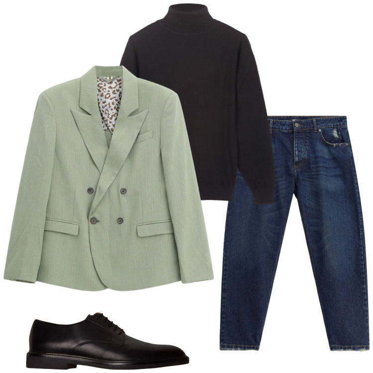 Outfit uomo - Total look #2477632. Stile Urban per Serata speciale. Abbinamento con jeans, giacche, scarpe stringate, pullovers.