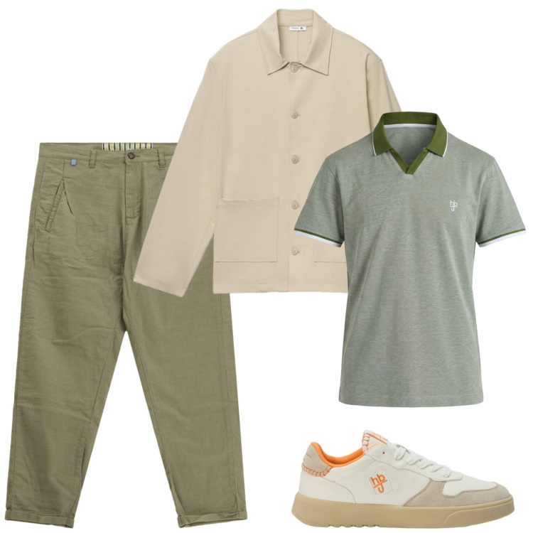 Outfit uomo - Total look #2477640. Stile Casual per Tutti i giorni. Abbinamento con sneakers, polo, pantaloni, cappotti.