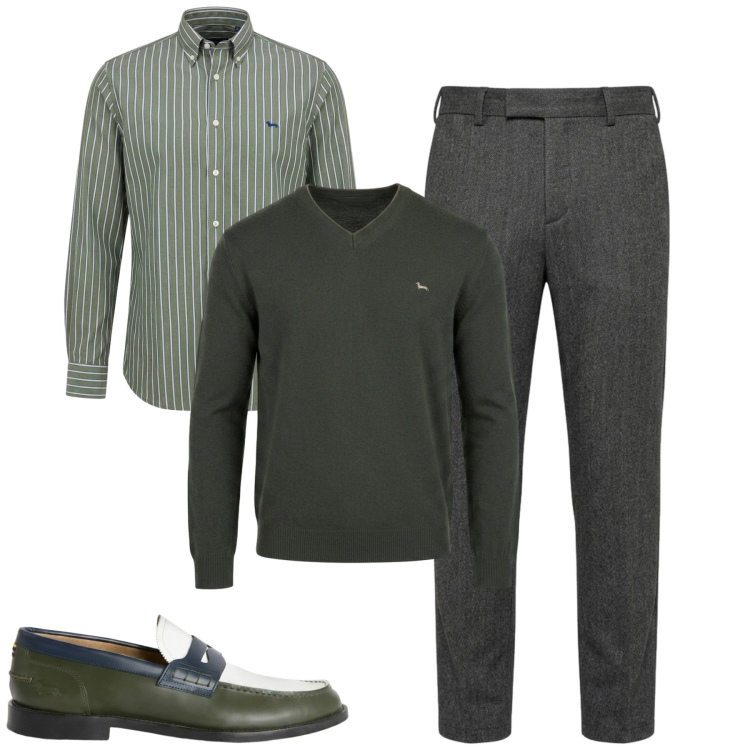 Outfit uomo - City. Stile Urban per Tutti i giorni. Abbinamento con camicie, pantaloni, maglieria, scarpe stringate.