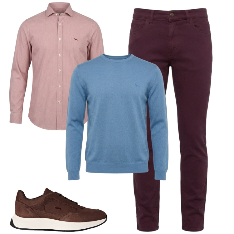 Outfit uomo - Total look #2477687. Stile Urban per Tutti i giorni. Abbinamento con maglieria, pantaloni, sneakers, camicie.