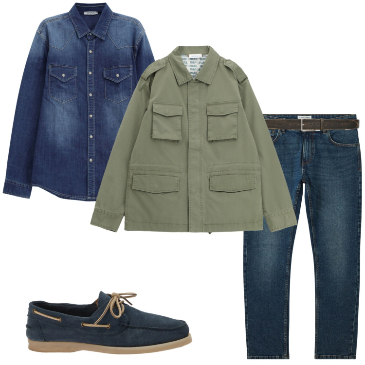 Outfit uomo - Urban style. Stile Urban per Tutti i giorni. Abbinamento con scarpe stringate, cappotti, camicie, jeans, cinture.