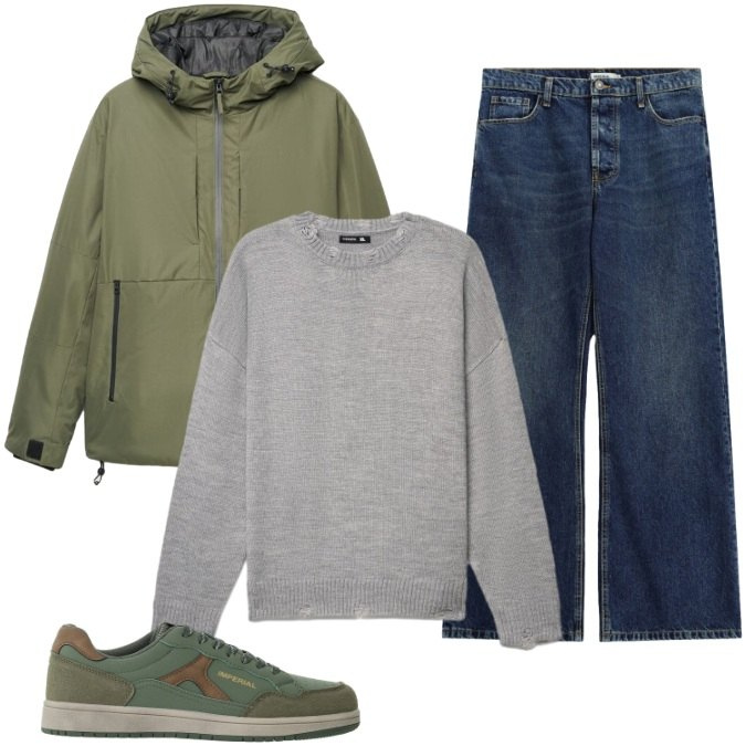 Outfit uomo - Total look #2477753. Stile Casual per Tutti i giorni. Abbinamento con jeans, sneakers, giacche, maglieria.