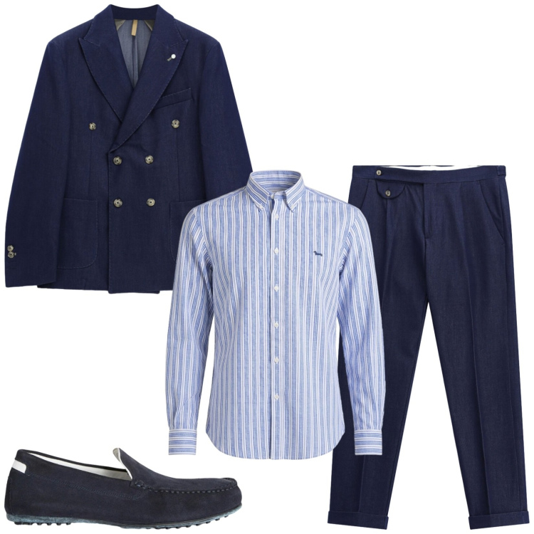 Outfit uomo - Total look #2477774. Stile Business/Elegante per Cerimonia. Abbinamento con camicie, scarpe stringate, giacche, pantaloni.