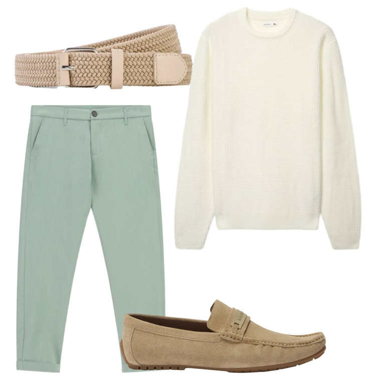 Outfit uomo - Total look #2477815. Stile Trendy per Tutti i giorni. Abbinamento con scarpe stringate, pantaloni, maglieria, cinture.