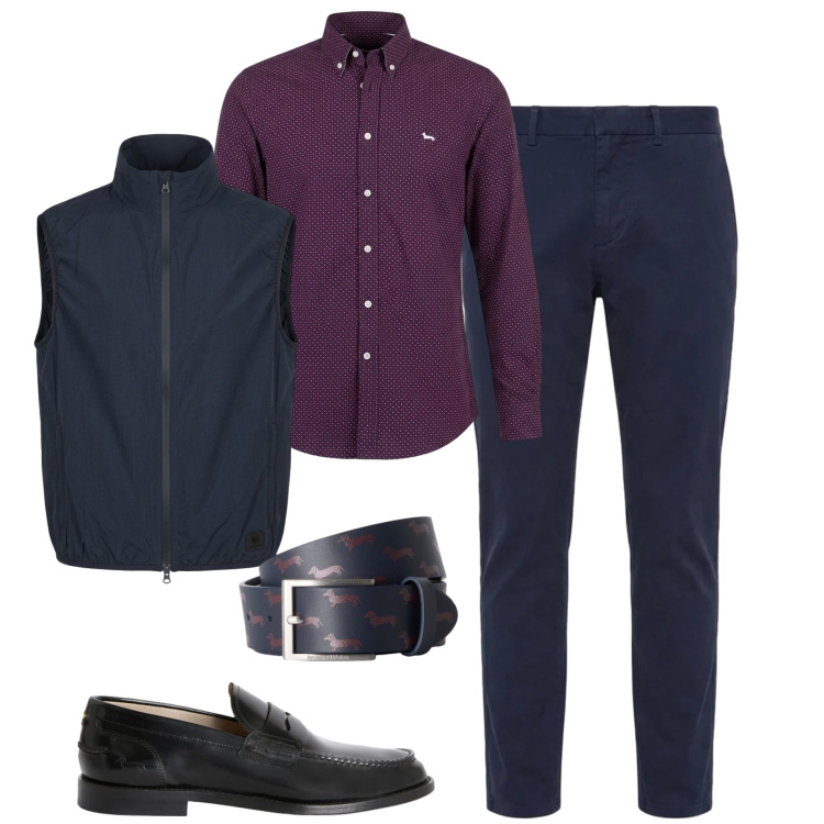 Outfit uomo - Fall. Stile Urban per Tutti i giorni. Abbinamento con pantaloni, camicie, cinture, scarpe stringate, gilet.