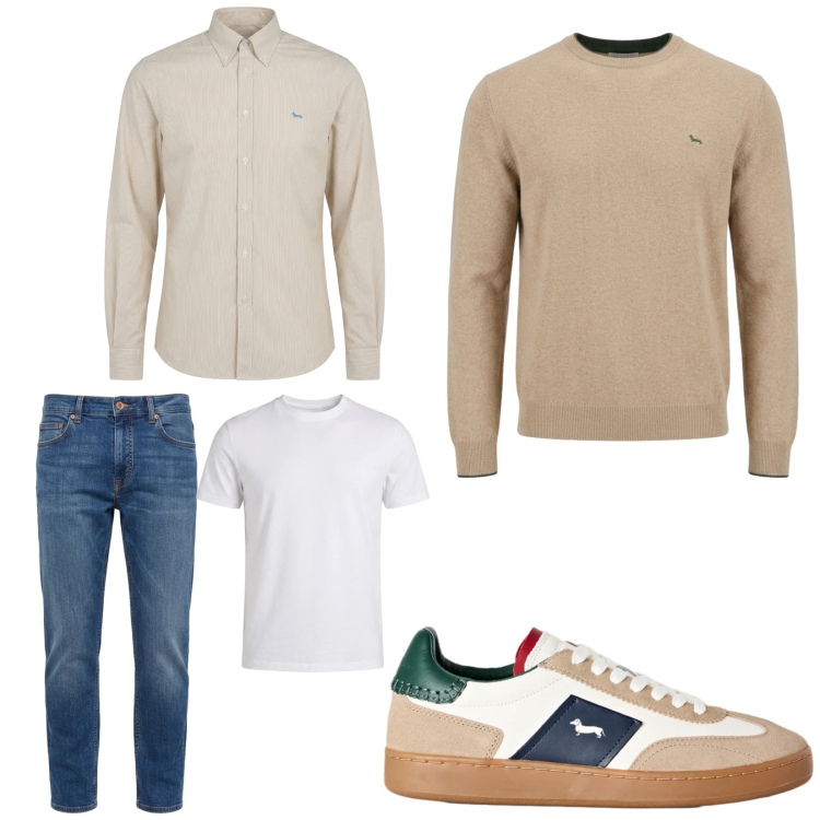 Outfit uomo - Serata tra amici. Stile Casual per Serata speciale. Abbinamento con maglieria, jeans, sneakers, t-shirt, camicie.