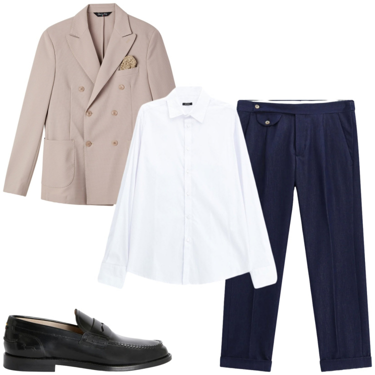 Outfit uomo - Total look #2477969. Stile Business/Elegante per Cerimonia. Abbinamento con scarpe stringate, camicie, pantaloni, giacche.