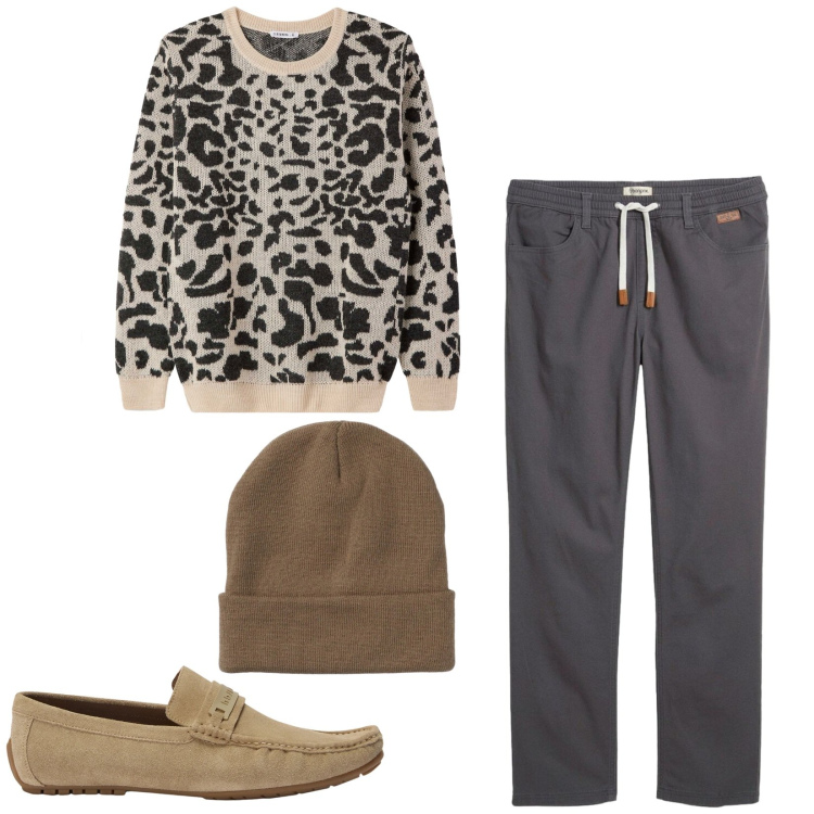 Outfit uomo - Total look #2477977. Stile Trendy per Tutti i giorni. Abbinamento con scarpe stringate, berretti, maglieria, pantaloni.