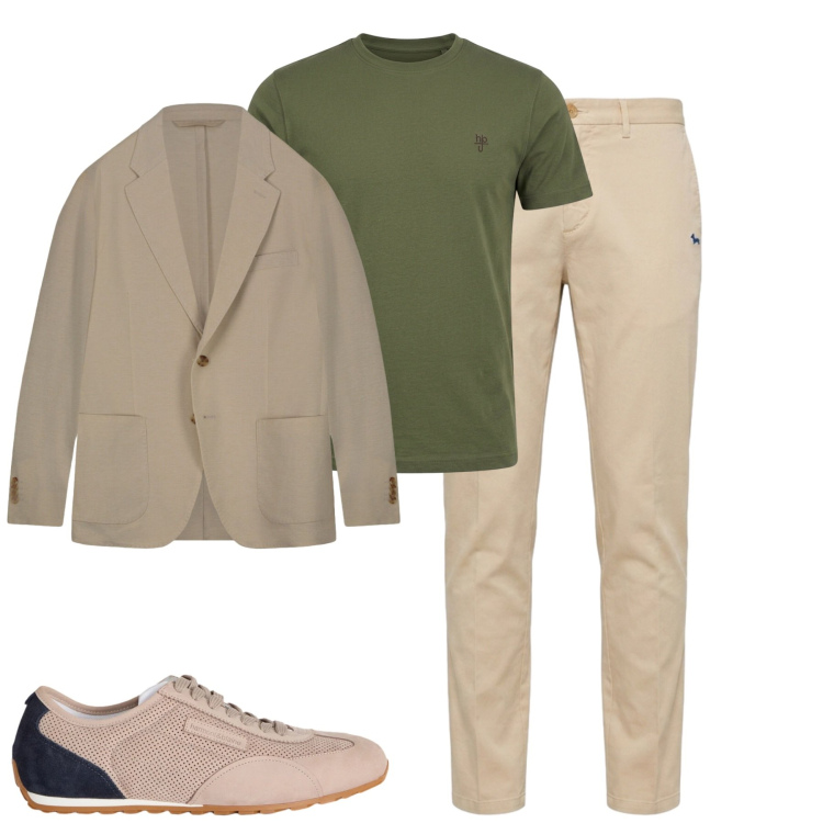 Outfit uomo - Total look #2477979. Stile Urban per Tutti i giorni. Abbinamento con t-shirt, sneakers, pantaloni chino, giacche.