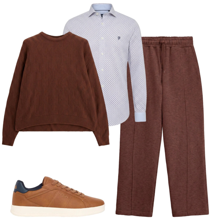Outfit uomo - Total look #2477980. Stile Casual per Tutti i giorni. Abbinamento con camicie, pantaloni, maglieria, sneakers.