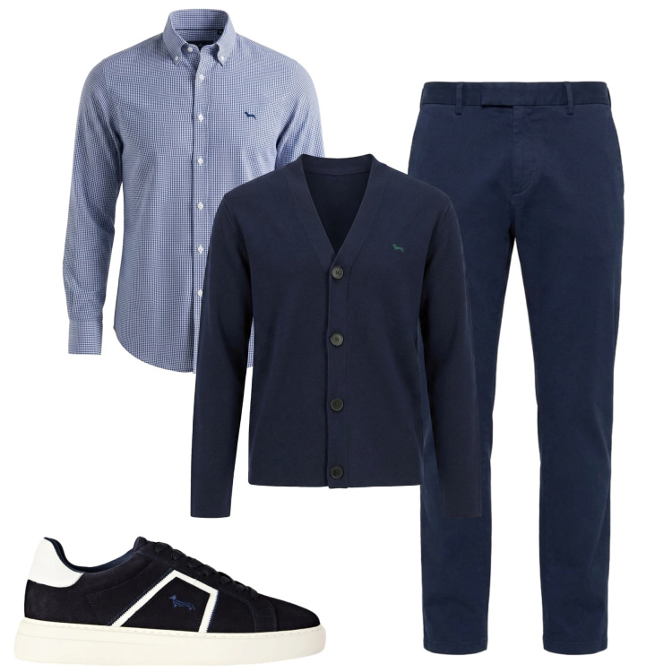 Outfit uomo - Total look #2477982. Stile Urban per Tutti i giorni. Abbinamento con sneakers, camicie, pantaloni, cardigans.