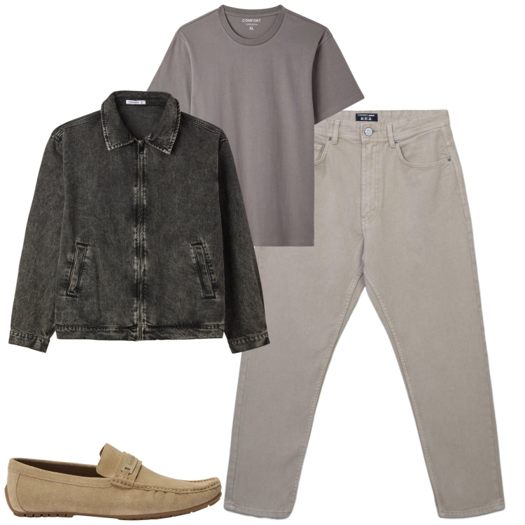 Outfit uomo - Total look #2477986. Stile Casual per Tutti i giorni. Abbinamento con scarpe stringate, jeans, cappotti, t-shirt.