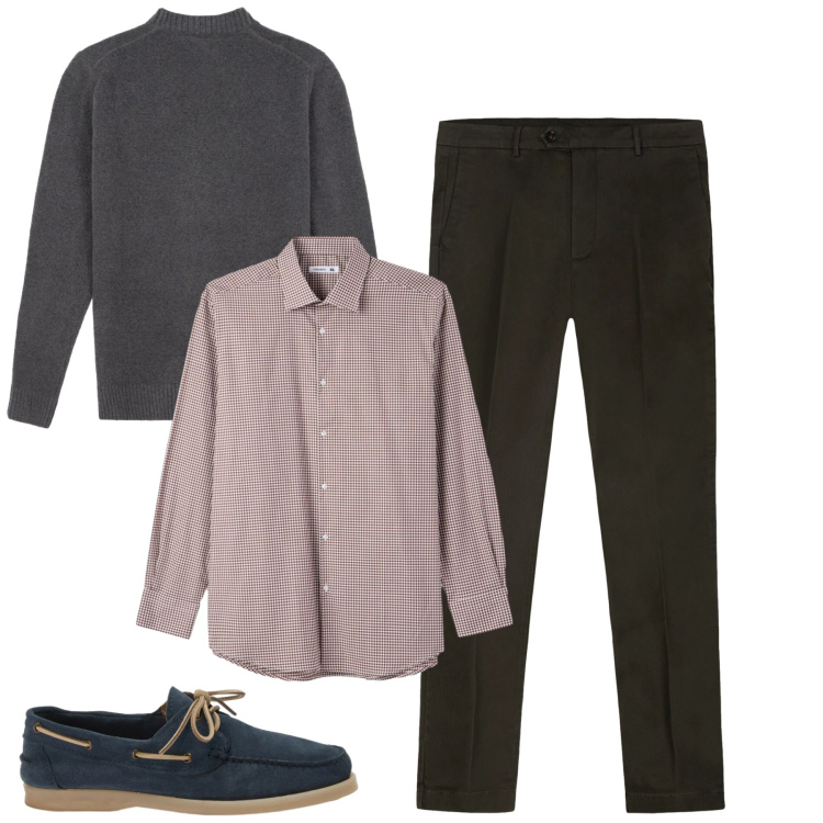 Outfit uomo - Total look #2477987. Stile Urban per Tutti i giorni. Abbinamento con scarpe stringate, pantaloni chino, maglieria, camicie.
