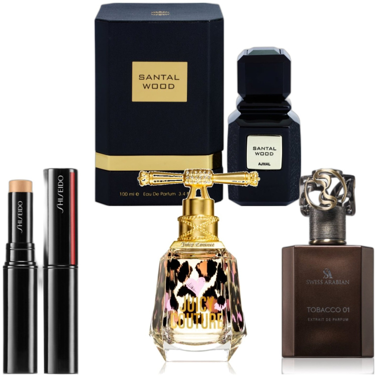 Outfit donna - Beauty-box. Abbinamento con profumi, profumi, correttori, profumi.