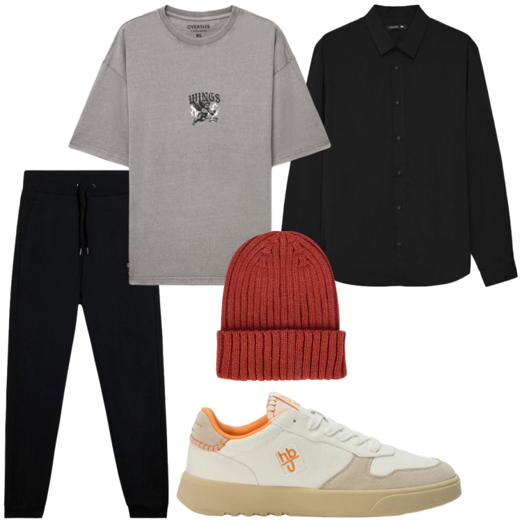 Outfit uomo - Street style. Stile Casual per Tutti i giorni. Abbinamento con sneakers, berretti, pantaloni, camicie, t-shirt.