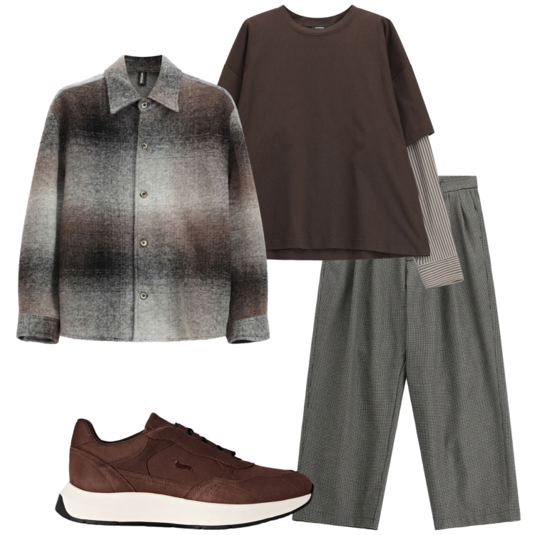 Outfit uomo - Aperitivo con gli amici. Stile Trendy per Serata speciale. Abbinamento con sneakers, pantaloni, t-shirt, cappotti.