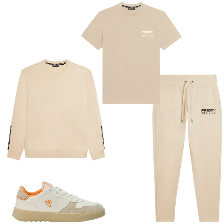 Outfit uomo - Total look #2478127. Stile Casual per Sport. Abbinamento con sneakers, pantaloni, t-shirt, felpe.