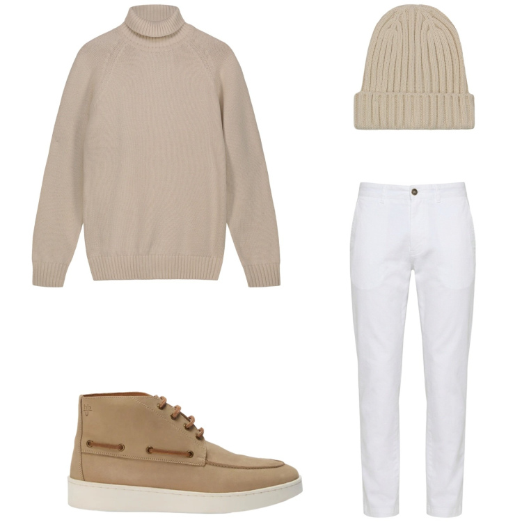 Outfit uomo - Total look #2478137. Stile Trendy per Serata speciale. Abbinamento con pantaloni, stivali e stivaletti, berretti, pullovers.