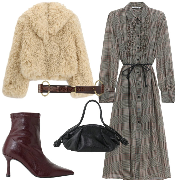 Outfit donna - Please - FW26: e sei trendy. Stile Trendy per Tutti i giorni. Abbinamento con stivaletti, borse a mano, cinture, ecopellicce, vestiti midi/longuette.