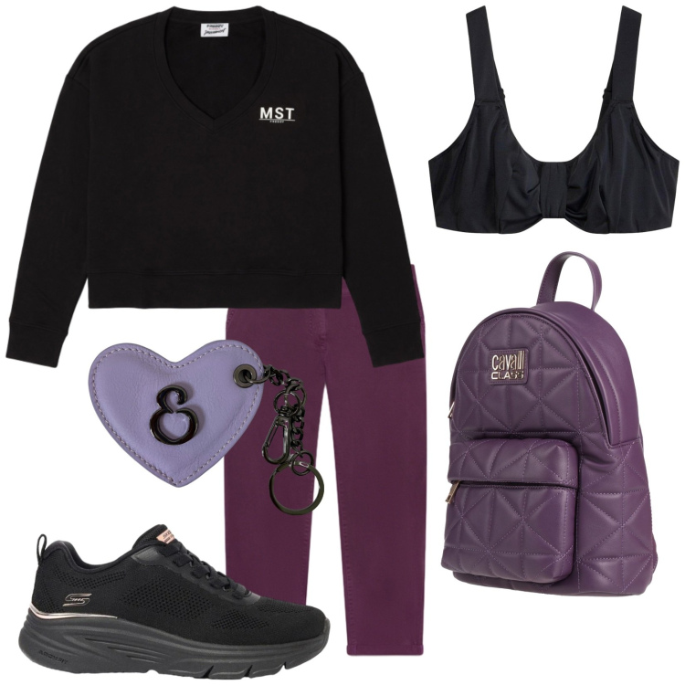 Outfit donna - Total look #2478180. Stile Casual per Tutti i giorni. Abbinamento con zaini, reggiseni, sneakers, felpe, pantaloni chino, portachiavi.