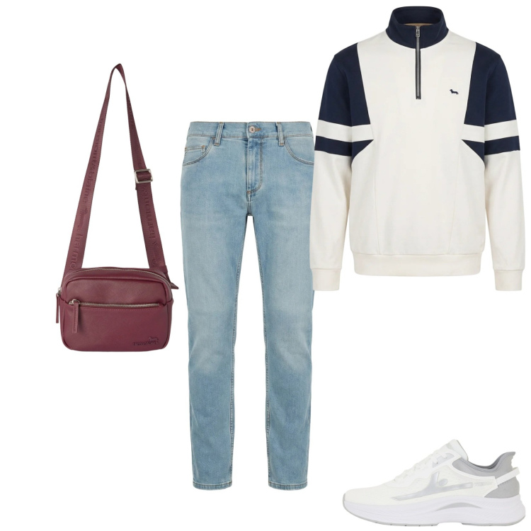 Outfit uomo - Total look #2478194. Stile Casual per Tutti i giorni. Abbinamento con borse sportive, jeans slim fit, felpe, sneakers.