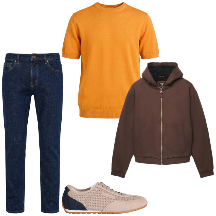 Outfit uomo - Total look #2478202. Stile Casual per Tutti i giorni. Abbinamento con sneakers, t-shirt, jeans, giacche.