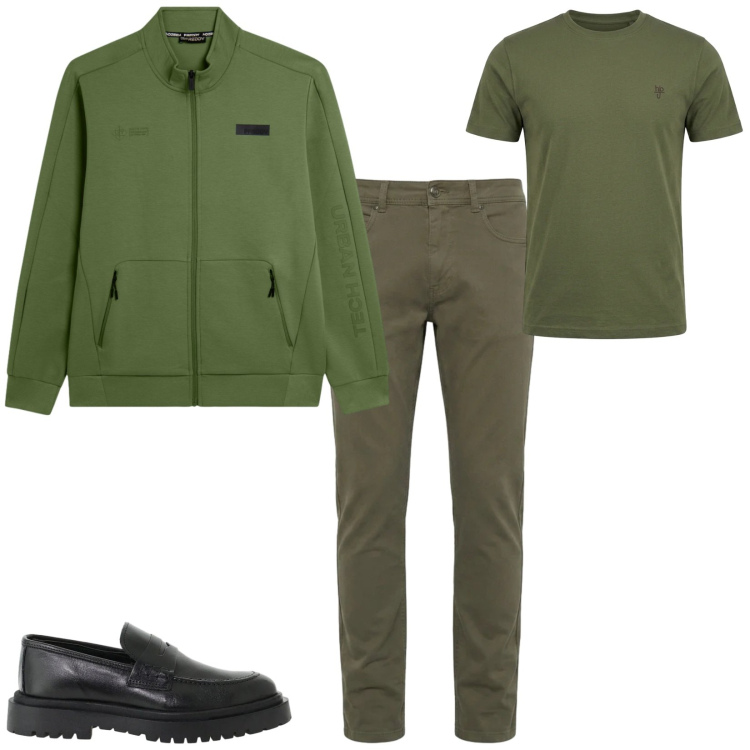 Outfit uomo - Total look #2478208. Stile Casual per Tutti i giorni. Abbinamento con pantaloni, t-shirt, scarpe stringate, felpe.