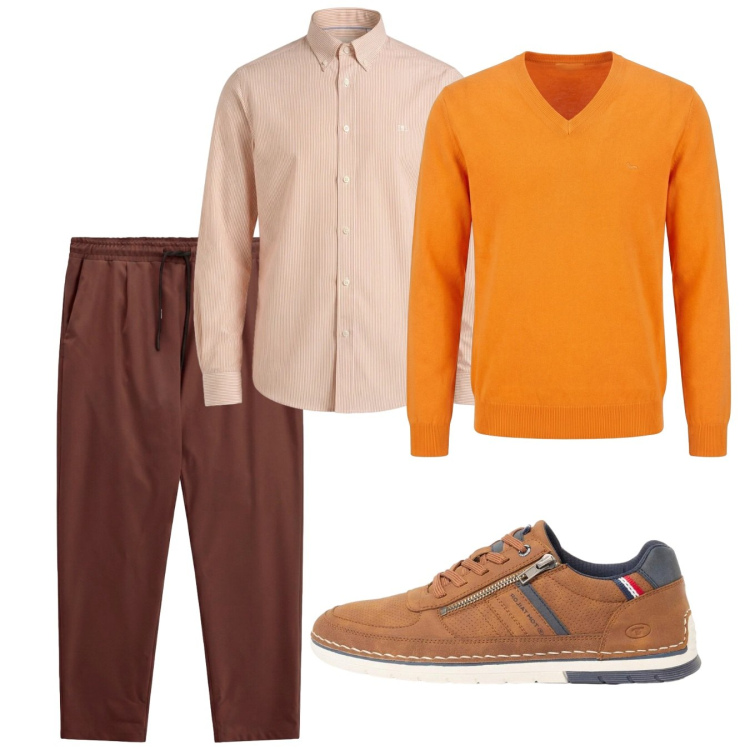 Outfit uomo - Settembre. Stile Casual per Tutti i giorni. Abbinamento con pullovers, camicie, pantaloni, sneakers.