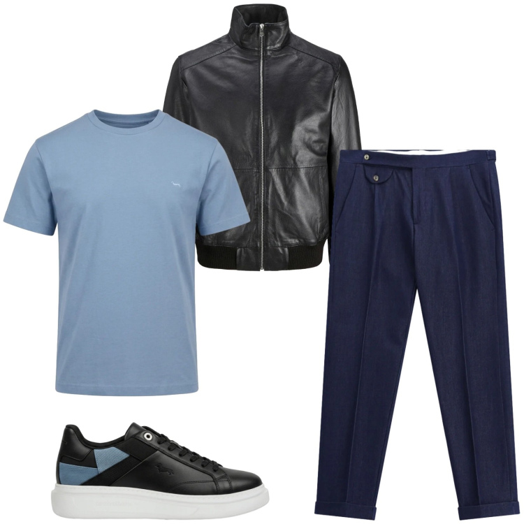 Outfit uomo - Total look #2478235. Stile Trendy per Ufficio. Abbinamento con t-shirt, sneakers, pantaloni, giacche.