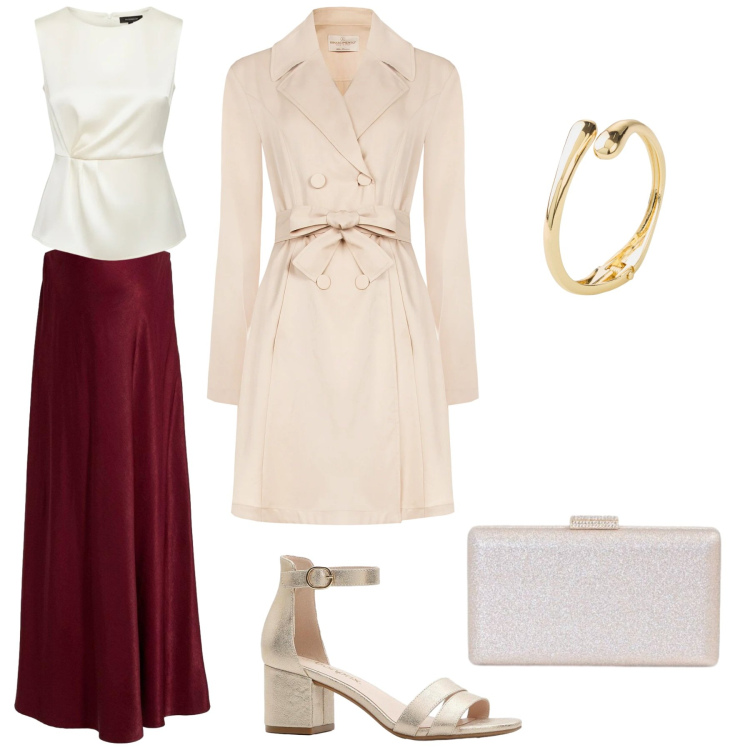 Outfit donna - Total look #2478289. per Cerimonia. Abbinamento con braccialetti, gonne, sandali col tacco, bluse, trench, clutch.