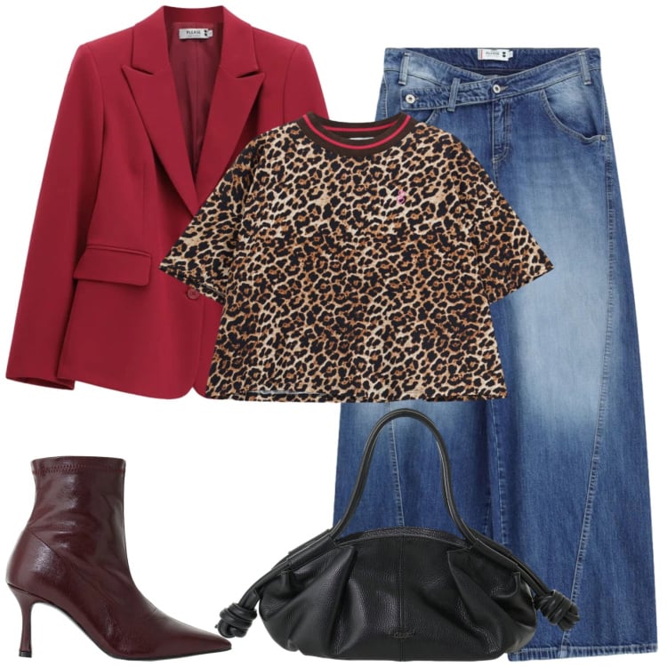 Outfit donna - Urban outfit. Stile Urban per Tutti i giorni. Abbinamento con stivaletti, jeans, t-shirt, blazer, borse a mano.