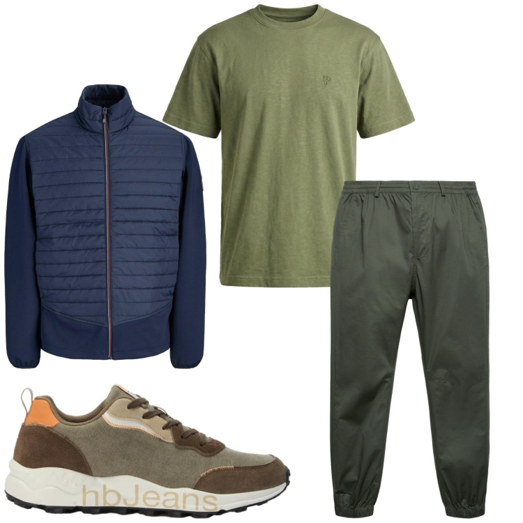 Outfit uomo - Total look #2478302. Stile Urban per Tutti i giorni. Abbinamento con t-shirt, sneakers, pantaloni, giacche.