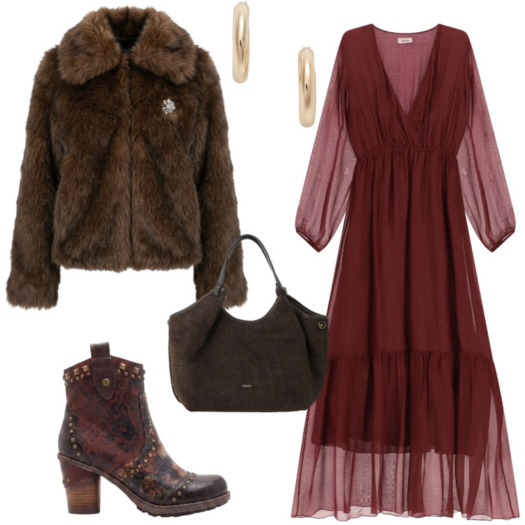 Outfit donna - Boho chic dal mattino alla sera. Stile Boho per Tutti i giorni. Abbinamento con stivaletti, vestiti lunghi, borse a spalla, orecchini, blazer.