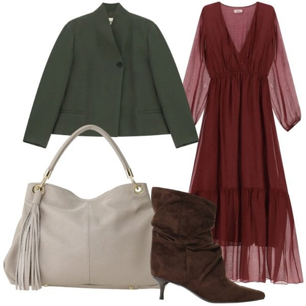 Outfit donna - La nuova collezione Fall/Winter di Dixie. Stile Casual chic per Tutti i giorni. Abbinamento con stivali, borse a spalla, blazer, vestiti lunghi.