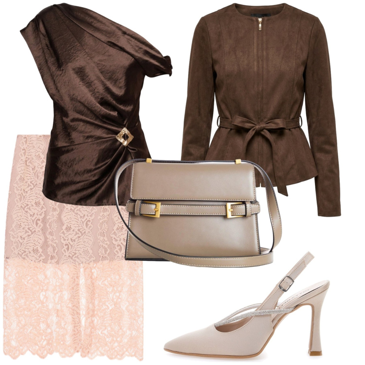 Outfit donna - Total look #2478409. Stile Glamour per Serata fuori. Abbinamento con borse a tracolla, gonne longuette, top, blazer, décolleté.