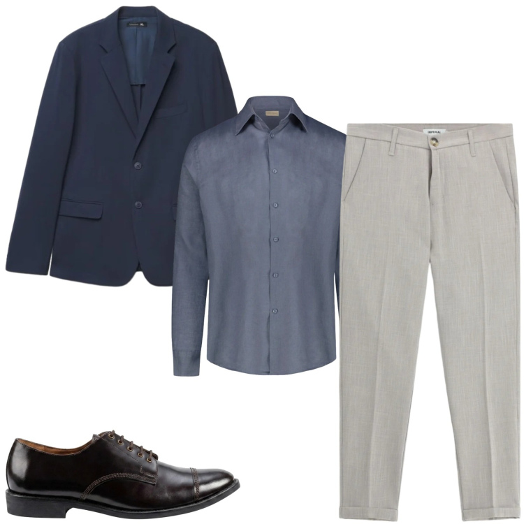 Outfit uomo - Total look #2478477. Stile Business/Elegante per Serata speciale. Abbinamento con pantaloni, scarpe stringate, camicie, giacche.