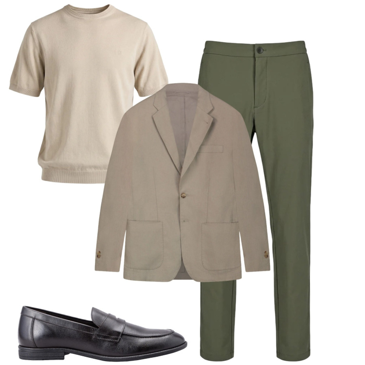 Outfit uomo - City. Stile Urban per Tutti i giorni. Abbinamento con t-shirt, giacche, scarpe stringate, pantaloni.
