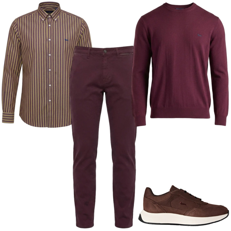 Outfit uomo - Total look #2478522. Stile Business/Elegante per Ufficio. Abbinamento con sneakers, maglieria, pantaloni, camicie.