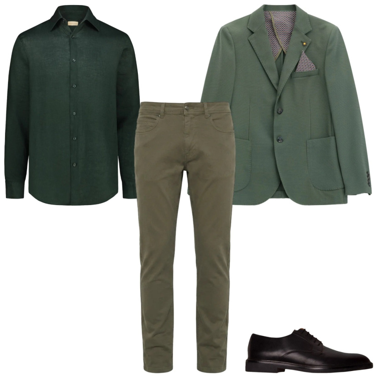 Outfit uomo - Total look #2478527. Stile Business/Elegante per Ufficio. Abbinamento con pantaloni, giacche, scarpe stringate, camicie.
