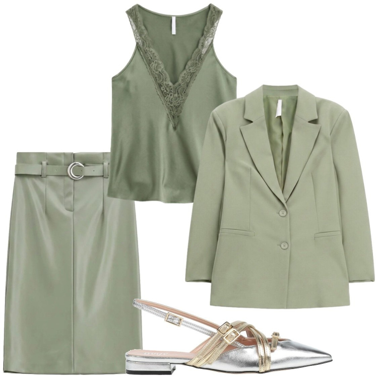 Outfit donna - Precisione e originalità. Stile Bon Ton per Cerimonia. Abbinamento con ballerine, canottiere, blazer, gonne longuette.